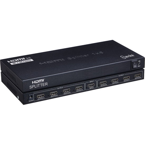 Splitter HDMI 4K 1x8 per Connessione Multipla ad Alta Risoluzione