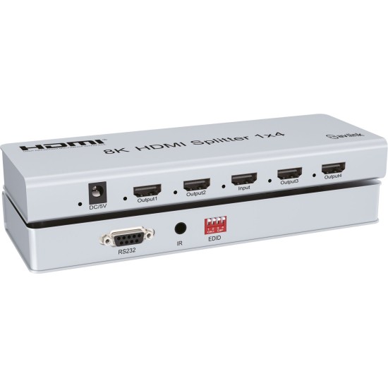 Splitter HDMI 8K 1x4 per Connessione Multipla Display con EDID