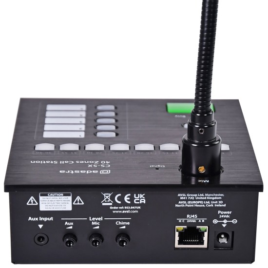 Stazione di Chiamata CS-5X per Matrice Audio RX45 - Sistema di Paging Professionale