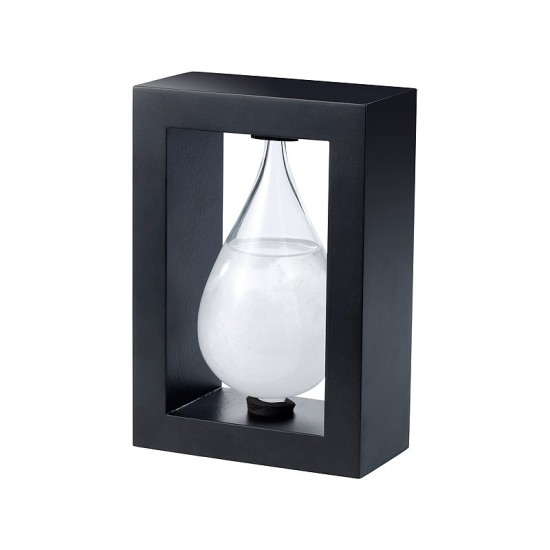 Sturmglas Carlo Milano a Goccia, 14cm – Barometro Decorativo con Cristalli Bianchi per Previsioni Meteo fino a 12h