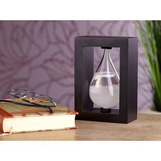 Sturmglas Carlo Milano a Goccia, 14cm – Barometro Decorativo con Cristalli Bianchi per Previsioni Meteo fino a 12h