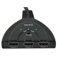Switch HDMI 3 Porte Full HD 4K con Connettori Placcati in Oro