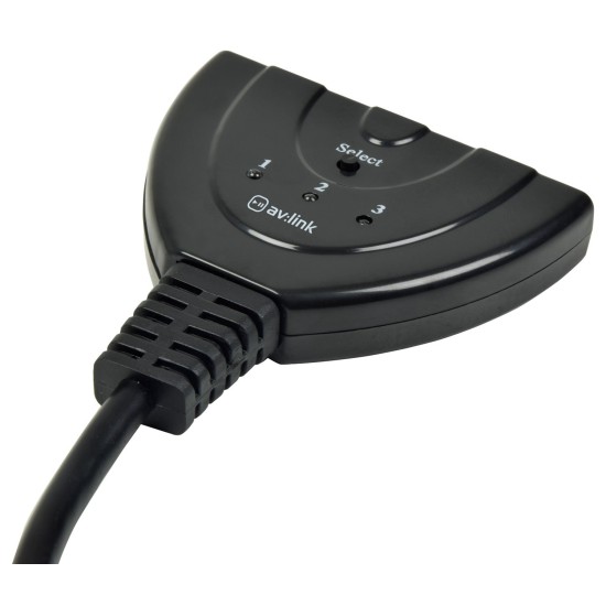 Switch HDMI 3 Porte Full HD 4K con Connettori Placcati in Oro