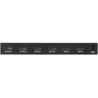 Switch/Splitter HDMI 2x4 per Display Multipli con Supporto 4K e Audio Avanzato