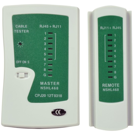 Tester per Cavi di Rete Ethernet RJ45/RJ11 - Rilevazione Rapida di Connessioni Difettose