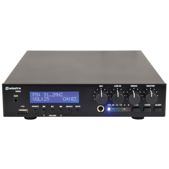 UM60 Mixer-Amplificatore Ultra Compatto 100V con USB, FM e Bluetooth